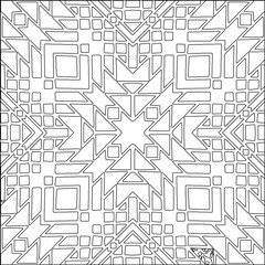  Stylish texture with figures from lines.Abstract geometric black and white pattern for web page, textures, card, poster, fabric, textile. Monochrome graphic repeating design. 