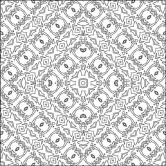 Stylish texture with figures from lines.Abstract geometric black and white pattern for web page, textures, card, poster, fabric, textile. Monochrome graphic repeating design. 