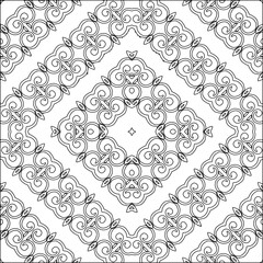 Stylish texture with figures from lines.Abstract geometric black and white pattern for web page, textures, card, poster, fabric, textile. Monochrome graphic repeating design. 