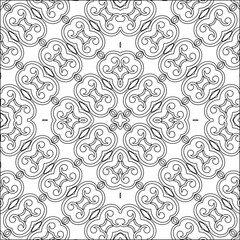 Stylish texture with figures from lines.Abstract geometric black and white pattern for web page, textures, card, poster, fabric, textile. Monochrome graphic repeating design. 