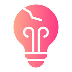 Fototapeta premium broken lamp gradient icon