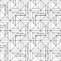  Stylish texture with figures from lines.Abstract geometric black and white pattern for web page, textures, card, poster, fabric, textile. Monochrome graphic repeating design. 