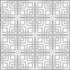  Stylish texture with figures from lines.Abstract geometric black and white pattern for web page, textures, card, poster, fabric, textile. Monochrome graphic repeating design. 