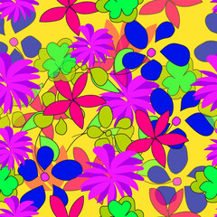 Various Flower Drawing Pattern, Tile