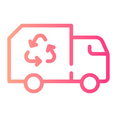 recycling truck gradient icon