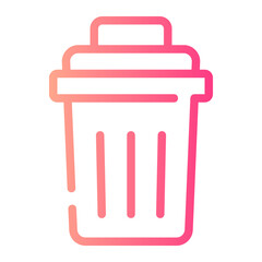 trash bin gradient icon
