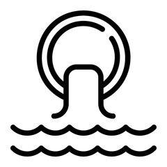 water pollution line icon