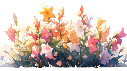 Watercolor Vintage Gladiolus Art with White Background