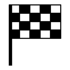 Black and white checkered racing flag. Black and White line art style, editable vector Illustration file on transparent background.