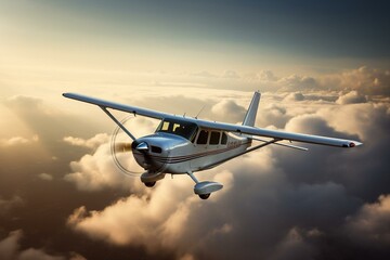 Image of a Cessna aircraft. Generative AI - obrazy, fototapety, plakaty