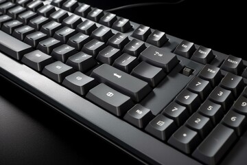 Computer keyboard with black function keys. Generative AI