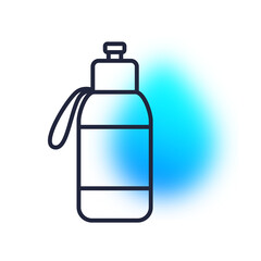 Reusable bottle for water line icon, png design