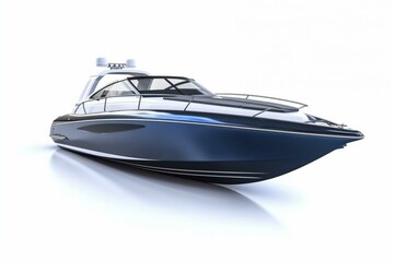 Isolated speed boat yacht on white background. Generative AI