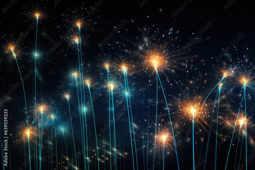 Aufkleber vibrant fireworks illuminating night sky with dazzling array of colors and patterns.