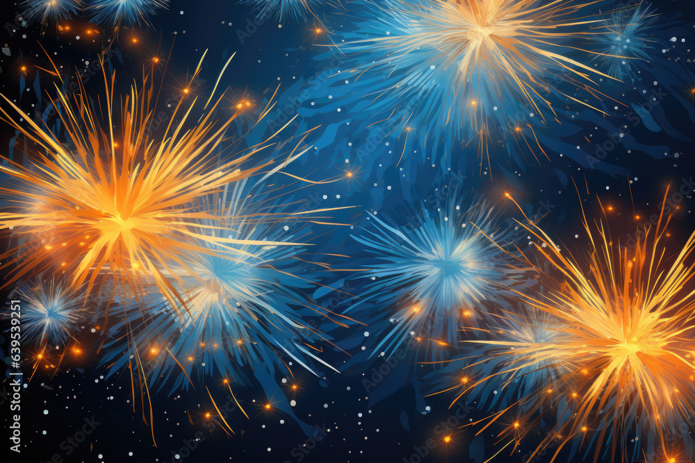 Aufkleber vibrant fireworks illuminating night sky with dazzling array of colors and patterns.