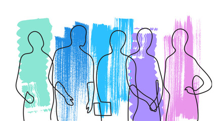 Outline silhouettes of people