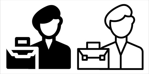 VECTOR CAREER ICON IN STROKE AND FILL VERSION