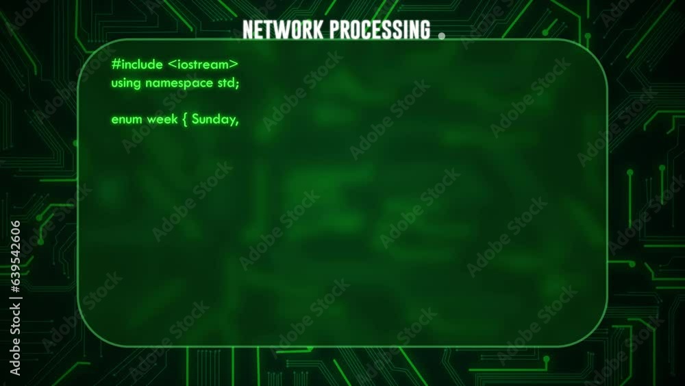 Aufkleber futuristic network processing with a background in circuit board connection concept, motion graphic 