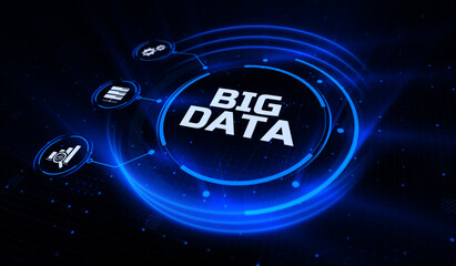Big Data Analysis Analytics technology concept on screen.