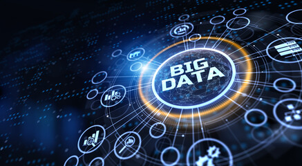 Big data analytics software business technology concept.