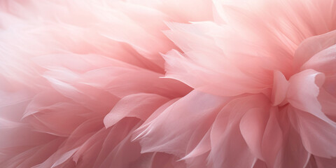 Artistic full-frame background showcasing the delicate details of a pink tulle ballet tutu fabric in a close-up view. - obrazy, fototapety, plakaty