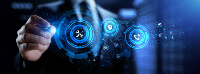 Support customer service business technology concept on virtual screen.