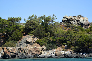 Fototapeta na wymiar Felsenküste in der türkischen Ägäis bei Izmir