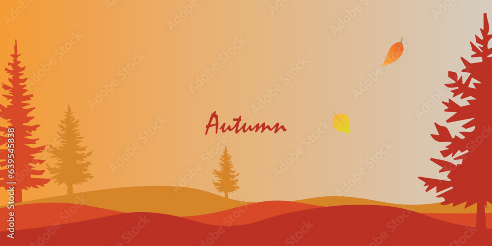 Poster background design with minimalist colors with an autumn theme.
