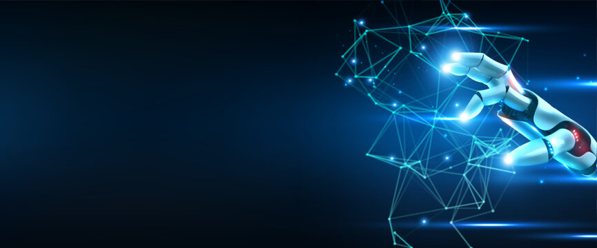 Digital transformation conceptual for next generation technology era. Deep learning, machine learning. Big data network connection, Science and artificial intelligence technology, futuristic. Vector.