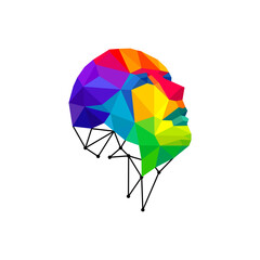 Artificial Intelligence AI Logo Human technology human digital, robot tech icon design vector