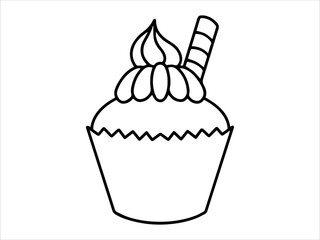 Delicious Cake Outline Illustration
