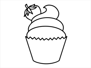 Food Cake Line Art Illustration