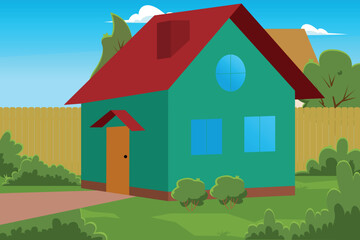 Obraz na płótnie Canvas cartoon green house farm vector 