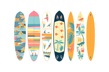 Surfing board set. Vector illustration design.