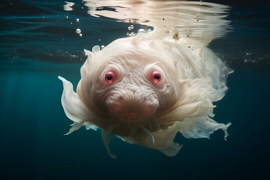 Blobfish fish underwater lush nature por generative ai