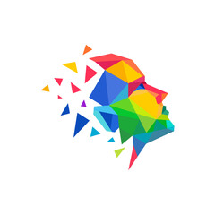 Artificial Intelligence AI Logo Human technology human digital, robot tech icon design vector