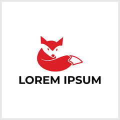 Vector image of an fox head on white background, Wild Animals, Vector illustration.