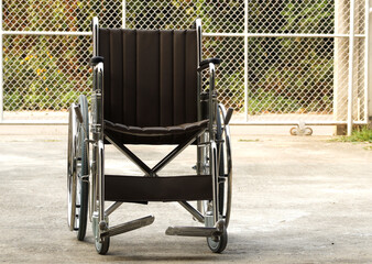 wheelchair parked in front of the door
