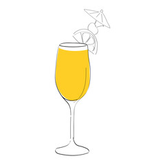 Line art of vector bar glass.