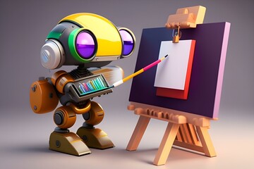 ロボットが絵を描く、アート作品、人工知能、感性｜Robots draw pictures, art works, artificial intelligence, sensibility. Generative AI