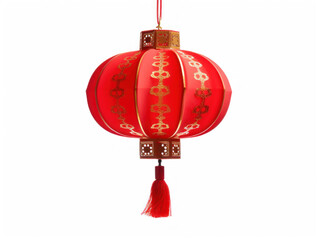 Obraz premium Chinese Red Lamp of luck Chinese belief isolated on white background