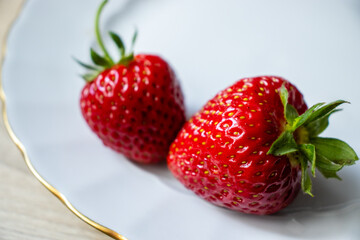 Fresh ripe delicious strawberries. strawberry on  plate
