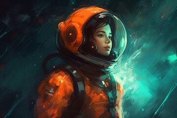 Woman astronaut. Generate Ai