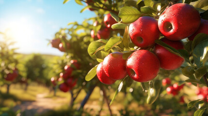 Fototapeta na wymiar Nature tree apple red ripe