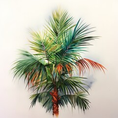 Watercolor palm. Generated AI.