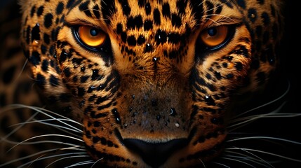 Leopard's muzzle close-up.