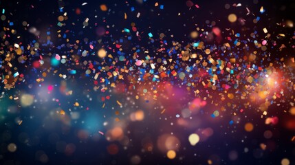 Obraz premium Photo of a vibrant burst of confetti against a dark backdrop