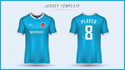 Soccer jersey with front and back design for printing