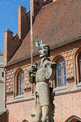 Roland statue on the market square in Stendal, Saxony-Anhalt, Germany