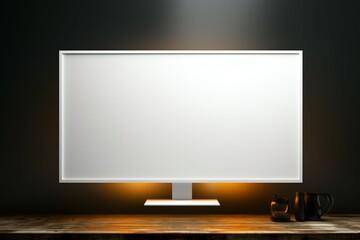 Blank computer monitor against a backdrop, a canvas for digital creativity.